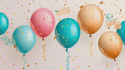 En festlig bursdagskake med lys og konfetti som symboliserer en forsinket bursdagsfeiring